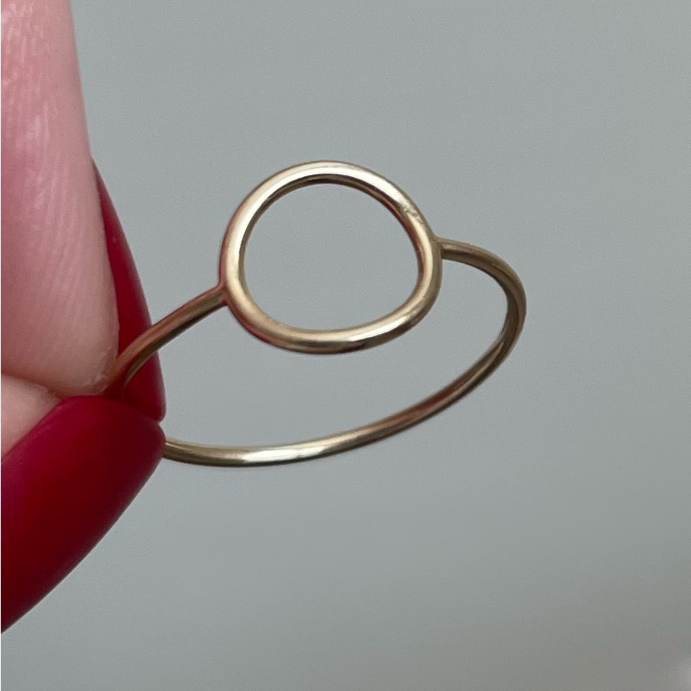 Solid Gold Halo Ring - image 2